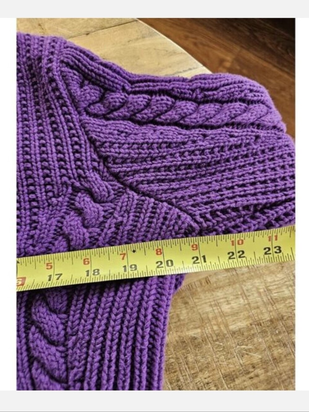 Lands' End Purple Cable-Knit Turtleneck Sweater - Picture 2 of 6